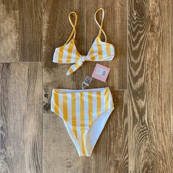 NWT Show Po striped High Waisted Bikini - Picture 4 of 4